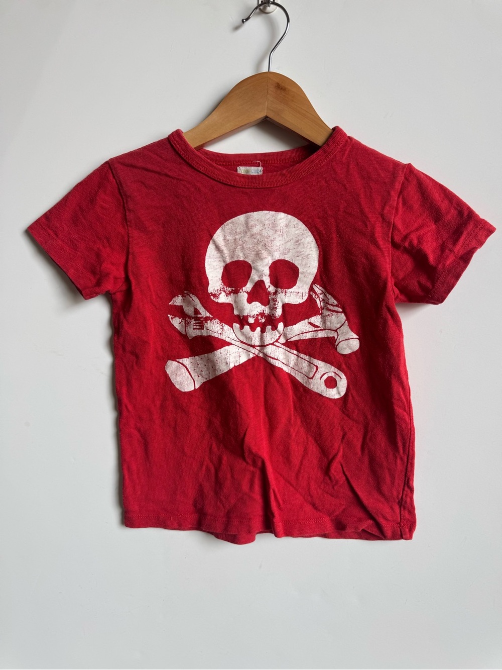 Crewcuts Red Short-Sleeve Tee with White Skull & Crossbones Graphic
